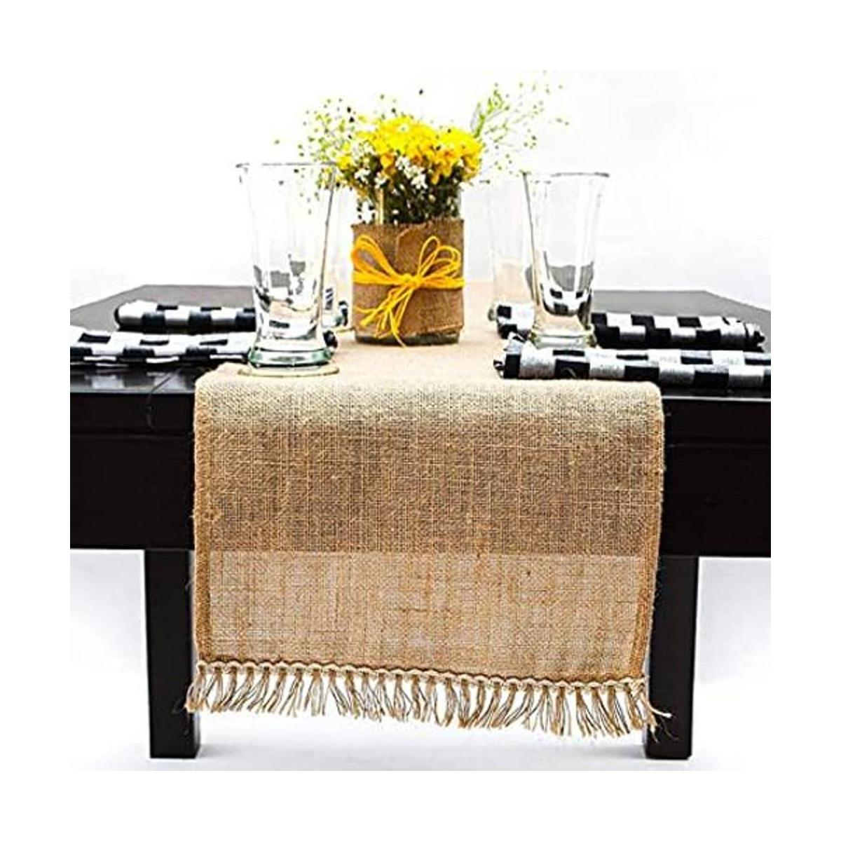 Chardin home arpillera de yute 100 natural con flecos de
