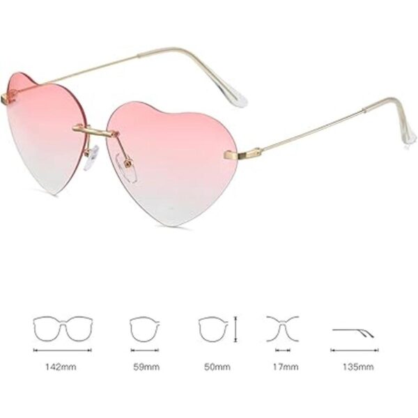 Dollger Lentes de sol de corazón marco fino de metal_3