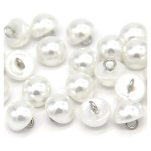 USOSOU 10mm Half Domed Pearl Buttons SemiCircle White_1