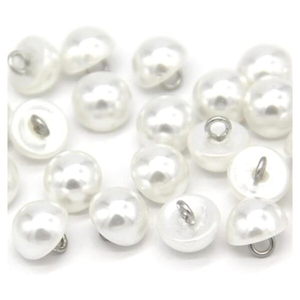 USOSOU 10mm Half Domed Pearl Buttons SemiCircle White_1