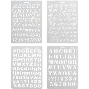 Paquete de 4 plantillas de pintura de plástico con letras
