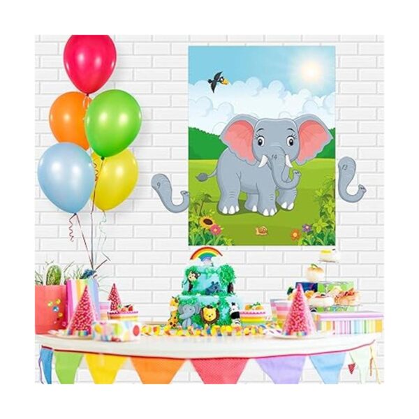 ELECLAND Pin The Nose on The Elephant Party Game para_4