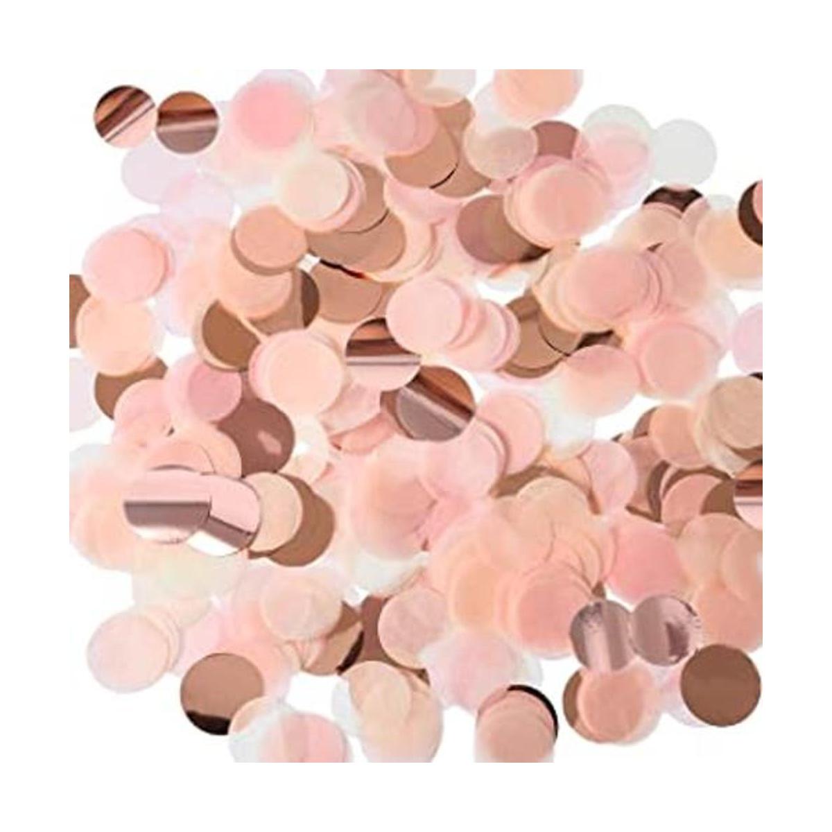 TecUnite Confeti de papel de seda rosa dorado y rosa 1.76