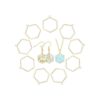CHGCRAF Colgantes hexagonales de bisel abierto Colgantes