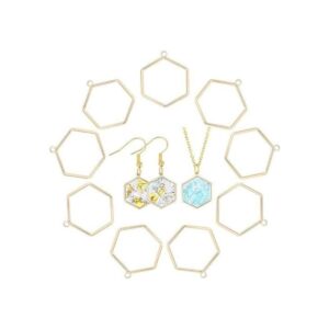 CHGCRAF Colgantes hexagonales de bisel abierto Colgantes