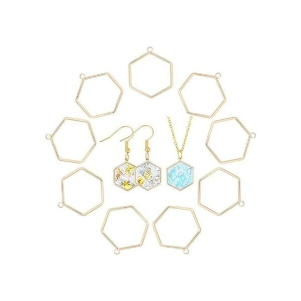 CHGCRAF Colgantes hexagonales de bisel abierto Colgantes