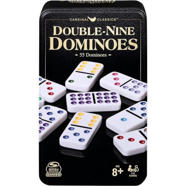 Juego de dominó Double Nine en lata de almacenamiento_1
