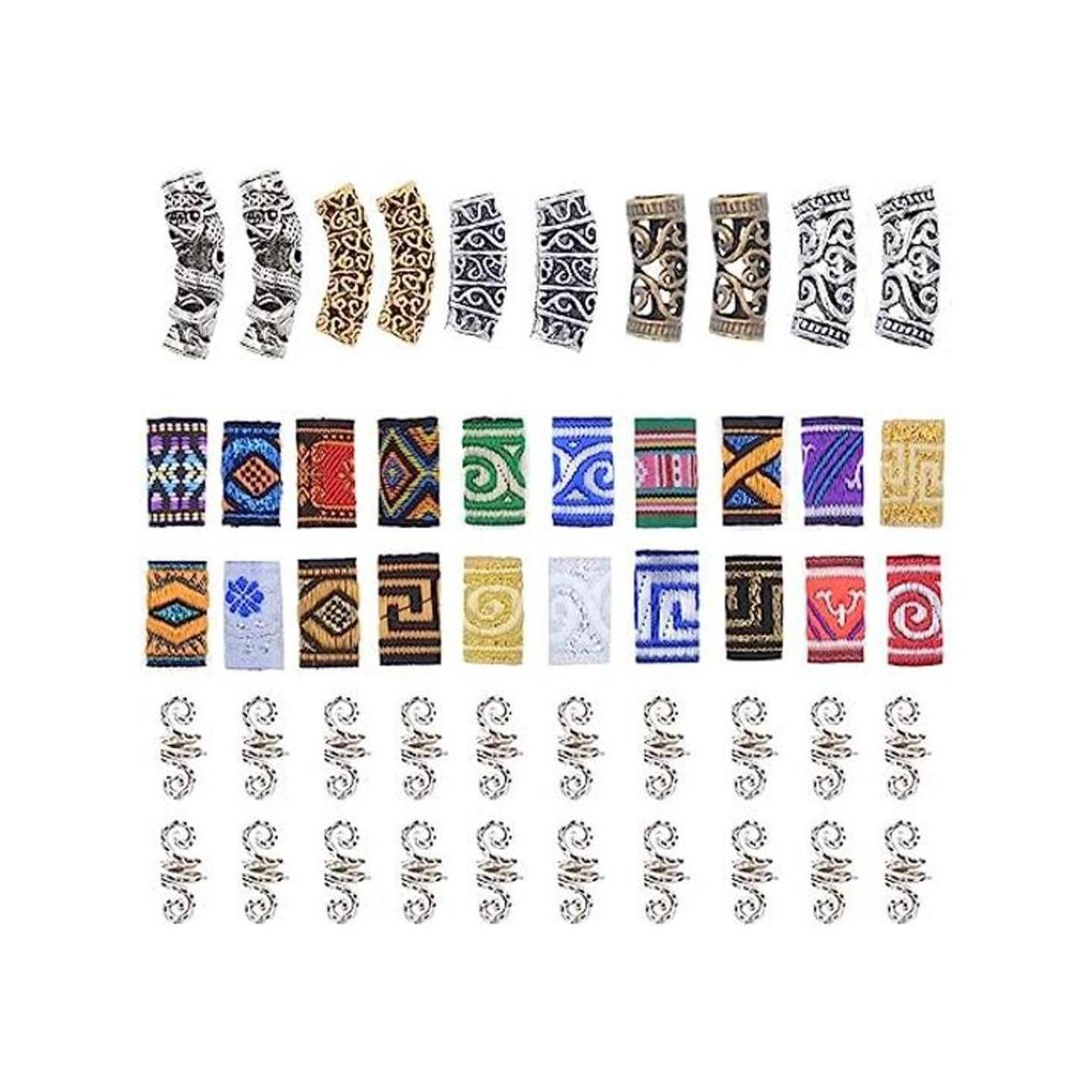 50 cuentas de tubo para el cabello runas vikingas