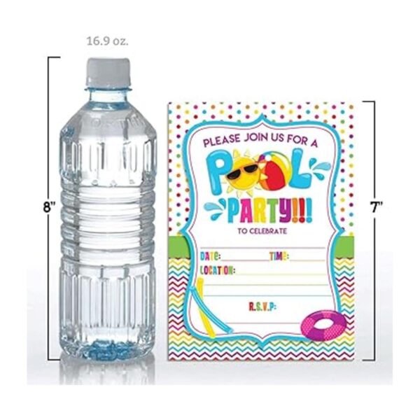 Juego de 20 invitaciones para fiestas de piscina con_4