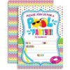 Juego de 20 invitaciones para fiestas de piscina con_1