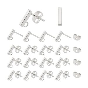 UNICRAFTALE 50 piezas de aretes rectangulares de acero
