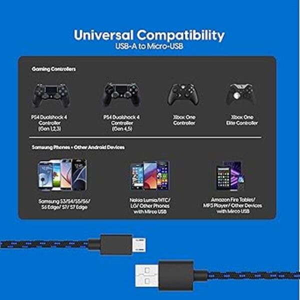 TALK WORKS PS4 Controller Charging Cable for Playstation_4