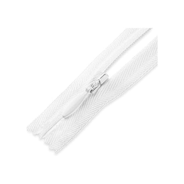 Cremallera invisible de 18 pulgadas blanco no separación