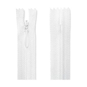 Cremallera invisible de 18 pulgadas blanco no separación