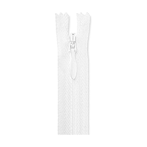 Cremallera invisible de 18 pulgadas blanco no separación