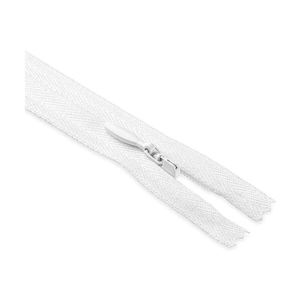 Cremallera invisible de 18 pulgadas blanco no separación