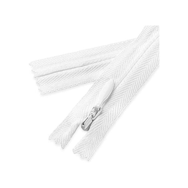 Cremallera invisible de 18 pulgadas blanco no separación