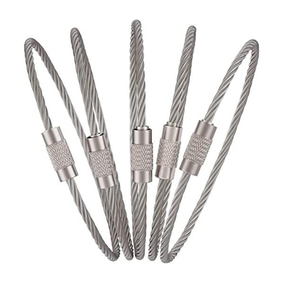 Pawfly Cable de llavero de alambre de 6 pulgadas soporte