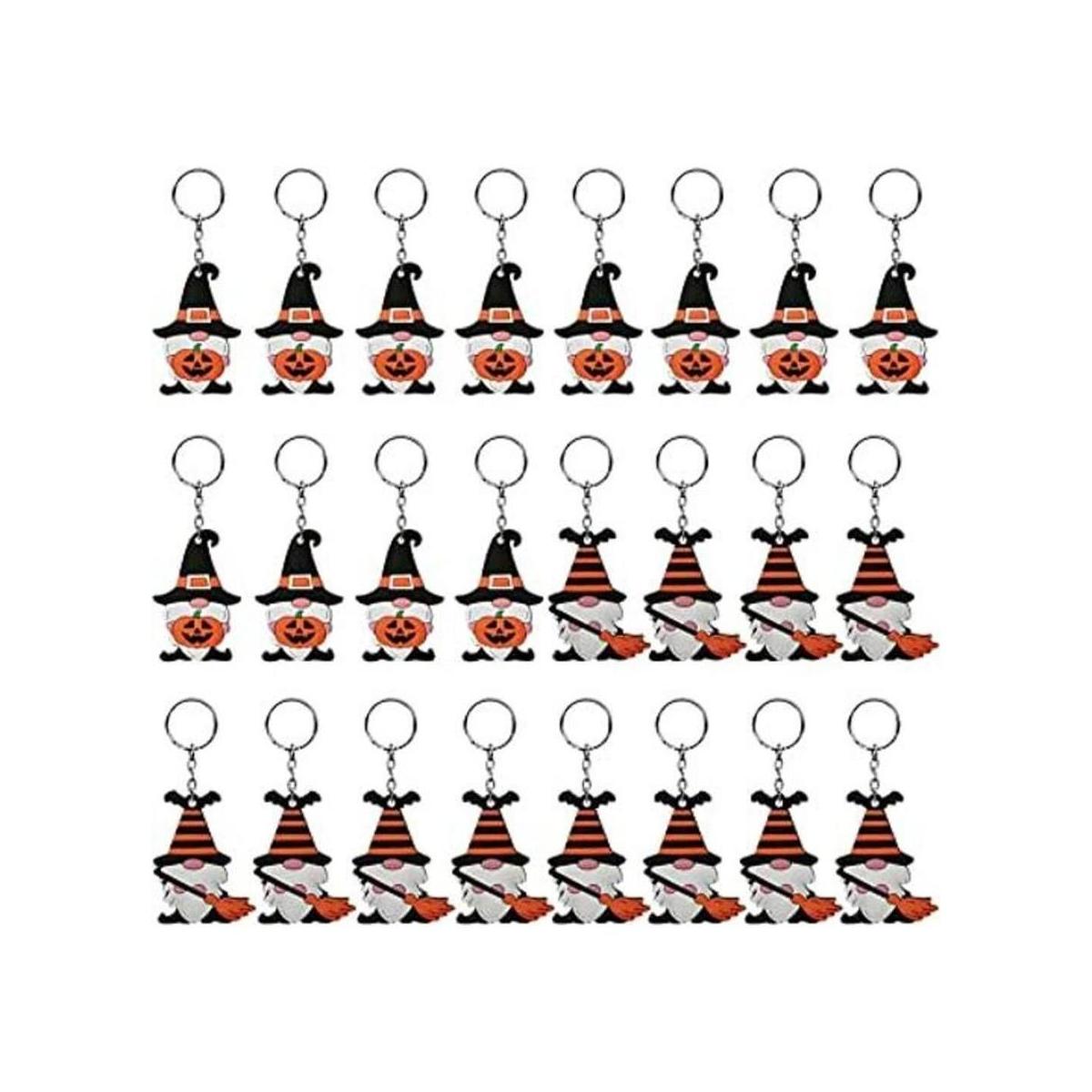 Mirabuy 24 llaveros de gnomo de Halloween para fiestas de