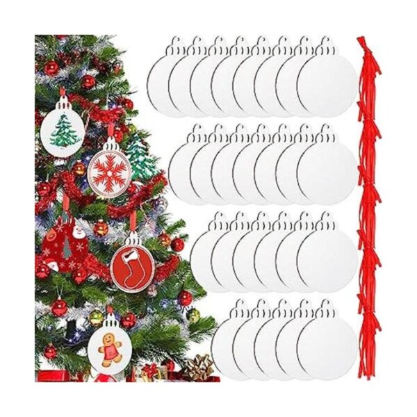 Colgantes de sublimación de Navidad en blanco de doble_1