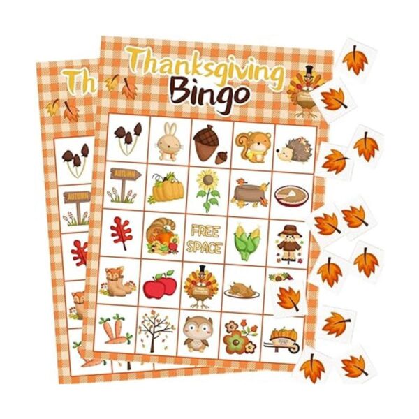 Juego de bingo de Acción de Gracias para niños 24