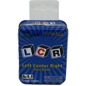 Juego de dados LCR Left Center Right azul estaño_1