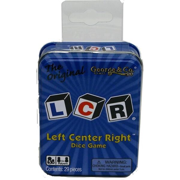 Juego de dados LCR Left Center Right azul estaño_1