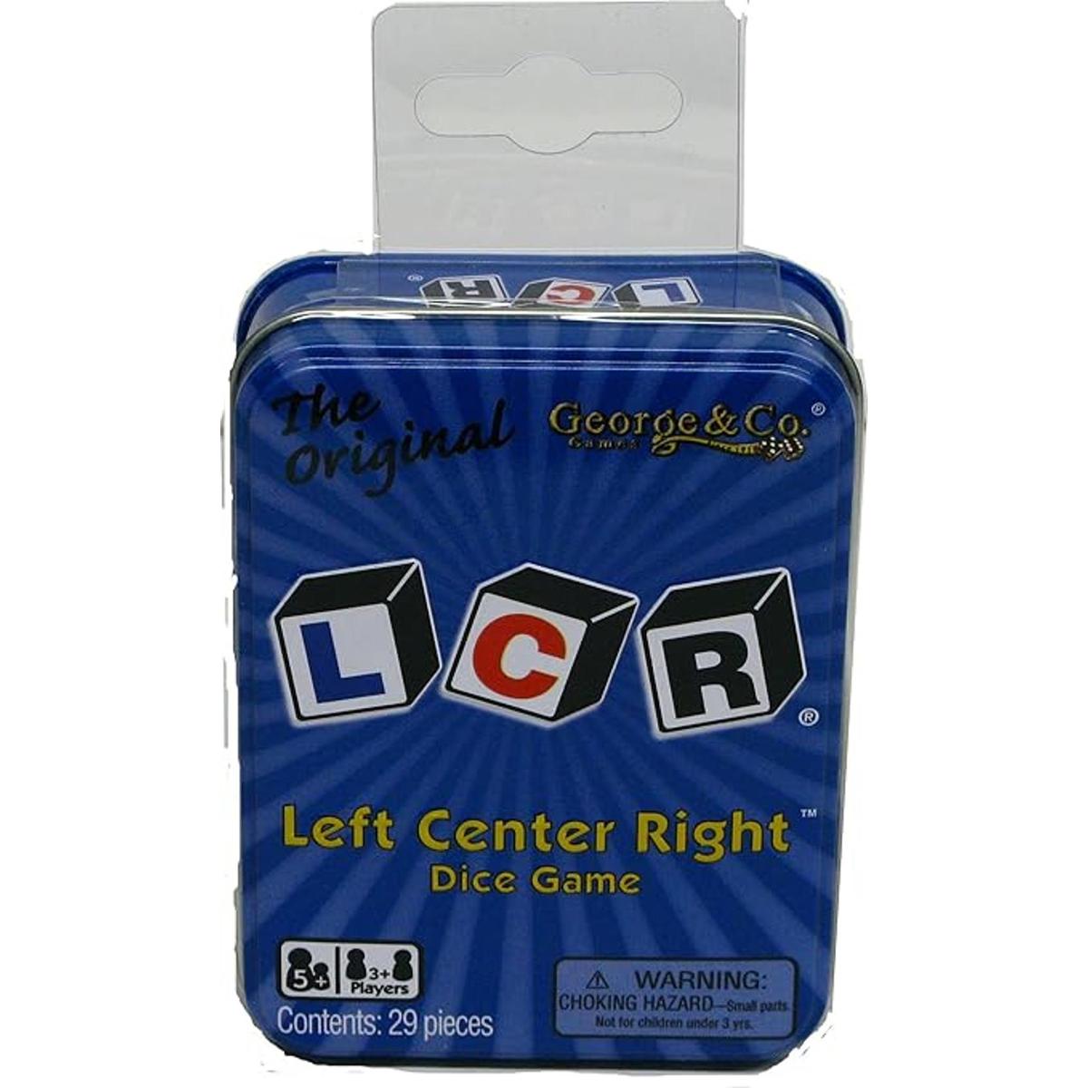 Juego de dados LCR Left Center Right azul estaño
