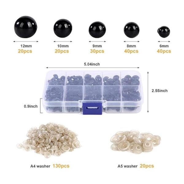Vanblue Ojos de seguridad 300 piezas de ojos de seguridad_2