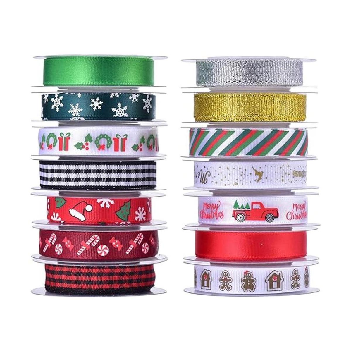 Kingovalley 15 rollos de cintas de Navidad cintas de