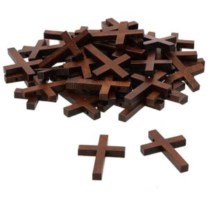 Penta Angel cruz de madera natural a granel 50 piezas mini_1