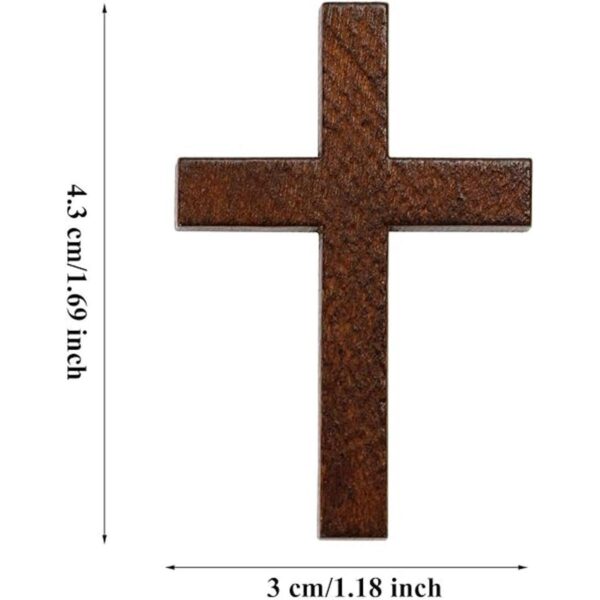 Penta Angel cruz de madera natural a granel 50 piezas mini_2
