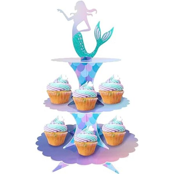 Soporte para pastel de sirena de 3 niveles suministros_3
