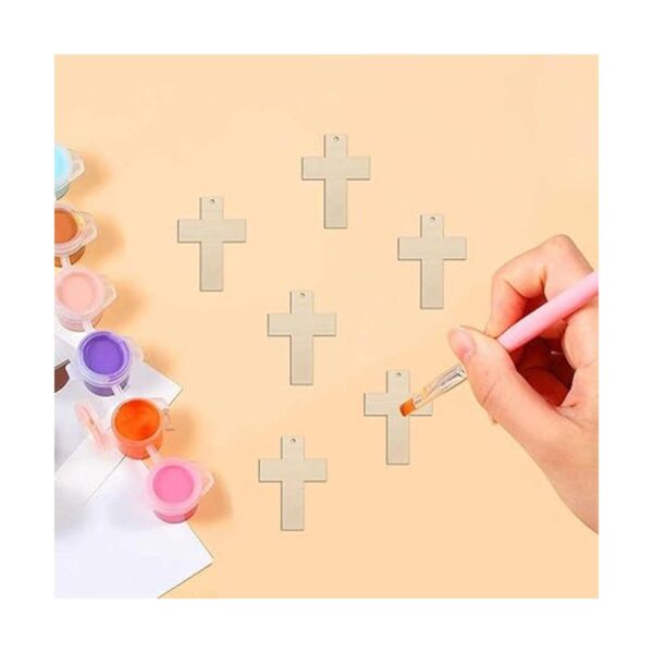 30 piezas de mini cruz de madera DIY recortes de 2