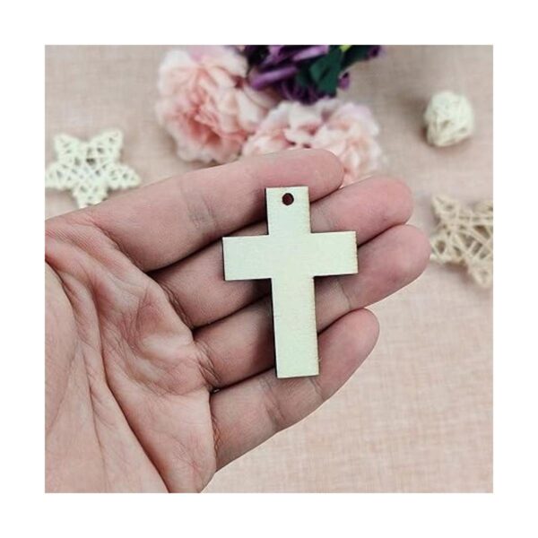 30 piezas de mini cruz de madera DIY recortes de 2