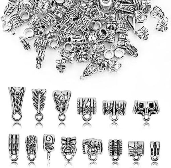 JIALEEY 125 cuentas de tubo de plata tibetana antigua