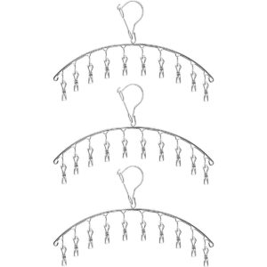 Fashion Easy Juego de 3 perchas de acero inoxidable con 10_1