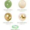 Vanjehou Globos blancos de plata verde 50 unidades de_2