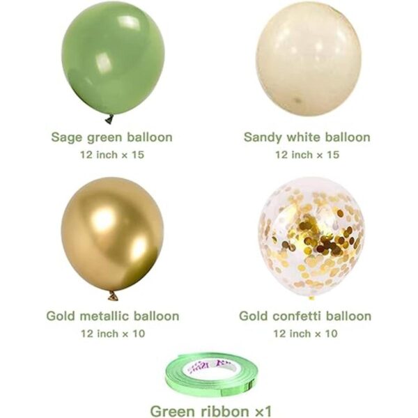 Vanjehou Globos blancos de plata verde 50 unidades de_2