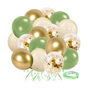 Vanjehou Globos blancos de plata verde 50 unidades de_1