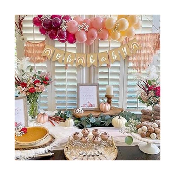 Cartel de arpillera de baby shower estilo bohemio diseño_5