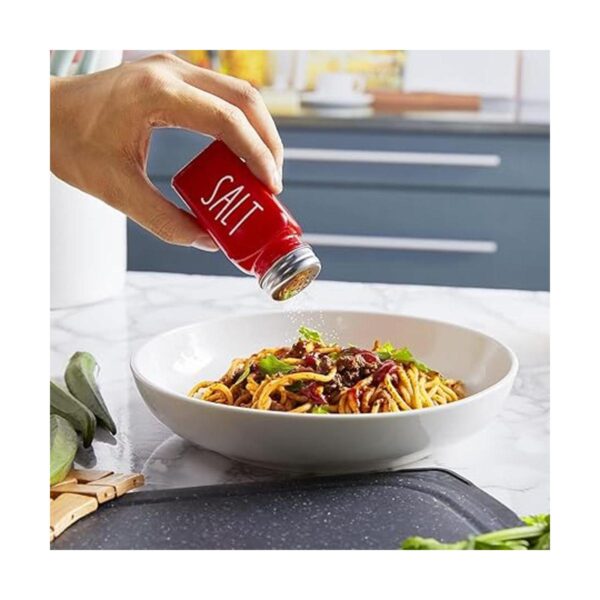 Glass Salt and Pepper Shakers Set Red Farmhouse Kitchen