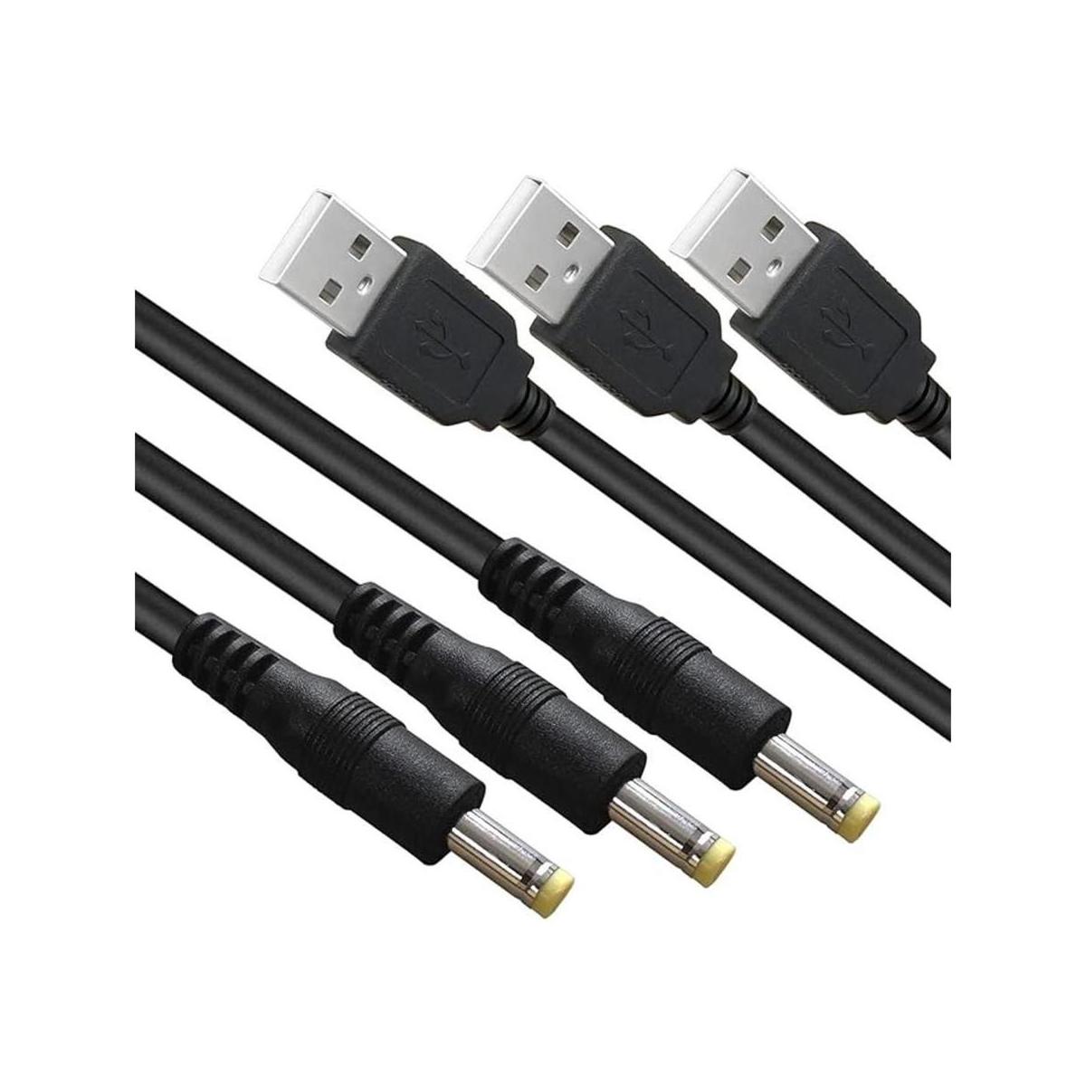 3 paquetes de cable de alimentación USB 2.0 A macho a CC