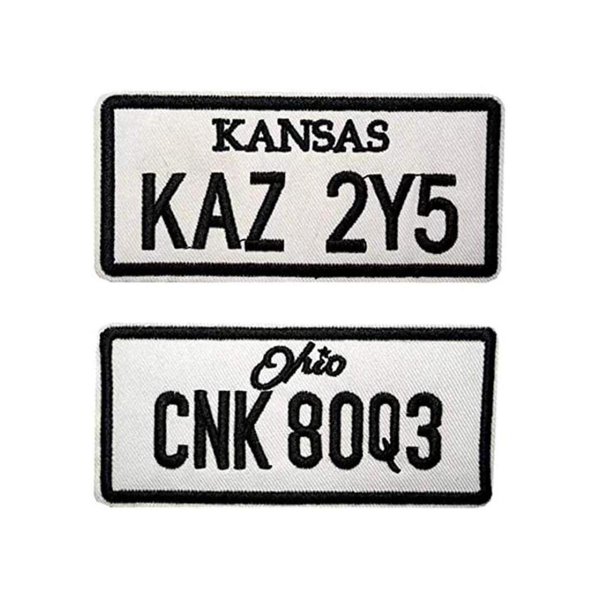 Kaz 2Y5 CNK 80Q3 Parche bordado para placa de coche