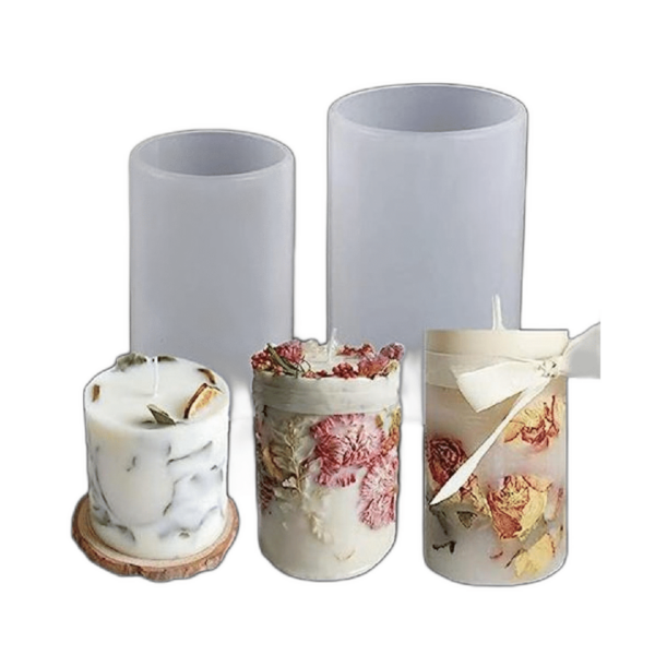 GERUSEA GTian Moldes de silicona para velas cilíndricas