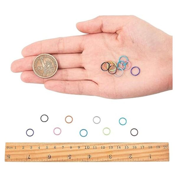 PH PandaHall Anillos de salto de colores 160 piezas de 16