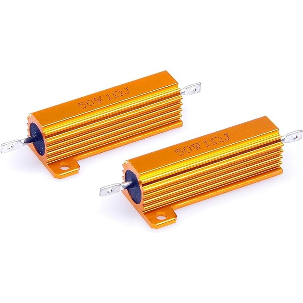 LM YN 2 Pcs 50 W 1 Ohm 5 de aluminio Shell Resistencias