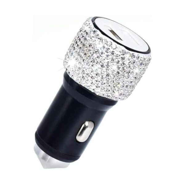 Cargador de automóvil dual USB con cristales brillantes_1