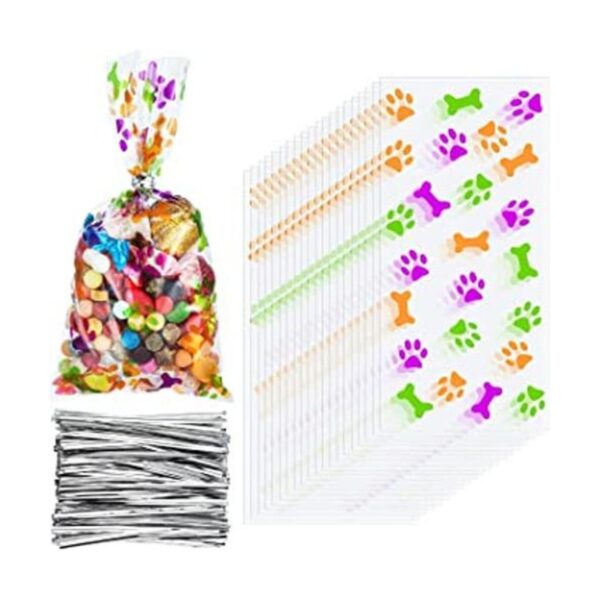 Maitys 100 bolsas de celofán con estampado de hueso de_1