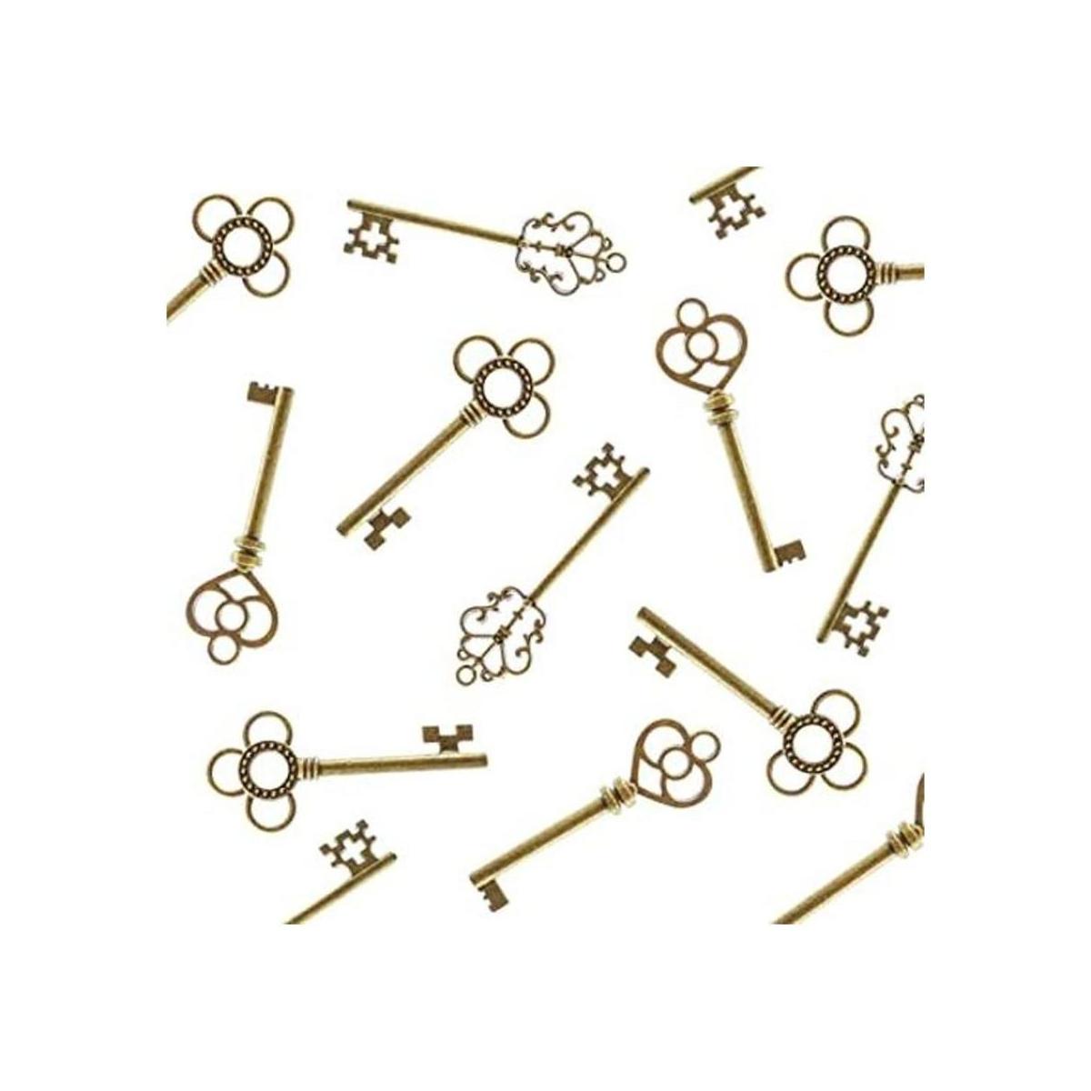 Juego de 30 llaves estilo antiguo de bronce y latón con